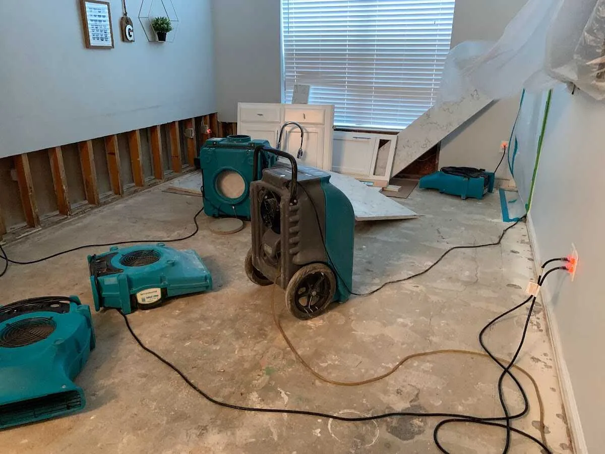 Dehumidifier in flood-cut room for Water Extraction & Removal in New Ipswich